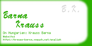 barna krauss business card